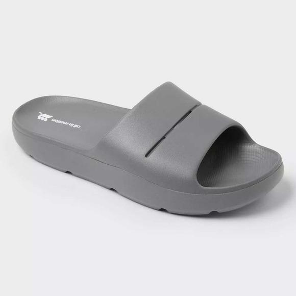All In Motion Men's Archie Recovery Slides Gray Size 12 Arch Support Sandals - Picture 1 of 5